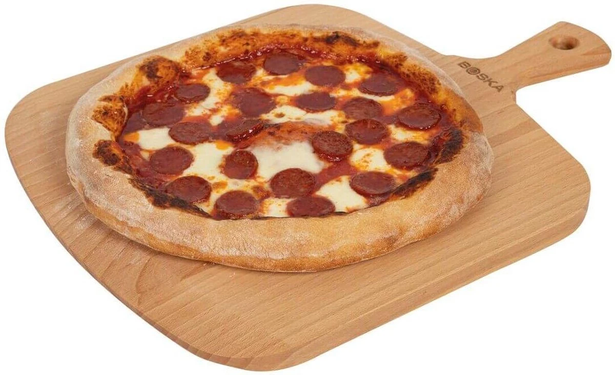 Boska Pizzaschep Amigo - Voor Warme En Koude Pizza - Kort Handvat - Beukenhout - 30 Cm Breed 4 Boska Pizzaschep Amigo - Voor Warme En Koude Pizza - Kort Handvat - Beukenhout - 30 Cm Breed - Afbeelding 4