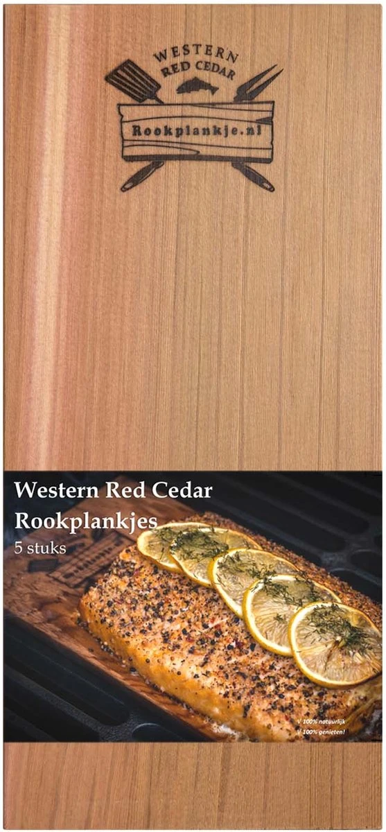 Merkloos Rookplank Western Red Cedar - 5 Stuks - Rookhout 2 Merkloos Rookplank Western Red Cedar - 5 Stuks - Rookhout - Afbeelding 2