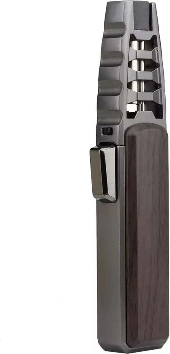 Merkloos Turbo Jetflame Aansteker - Gasbrander - Vuurwerk Torch - Crème Brûlée Brander - BBQ En Sigaren Aansteker - Windproof - Walnoothout Met Grijze Metalen Behuizing 3 Merkloos Turbo Jetflame Aansteker - Gasbrander - Vuurwerk Torch - Crème Brûlée Brander - BBQ En Sigaren Aansteker - Windproof - Walnoothout Met Grijze Metalen Behuizing - Afbeelding 3