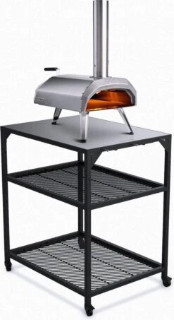 Ooni - Tafel - Medium - Pizza Tafel - 60x80x 90cm - RVS - Zwart -Keukengrill Winkel 654x1200 1