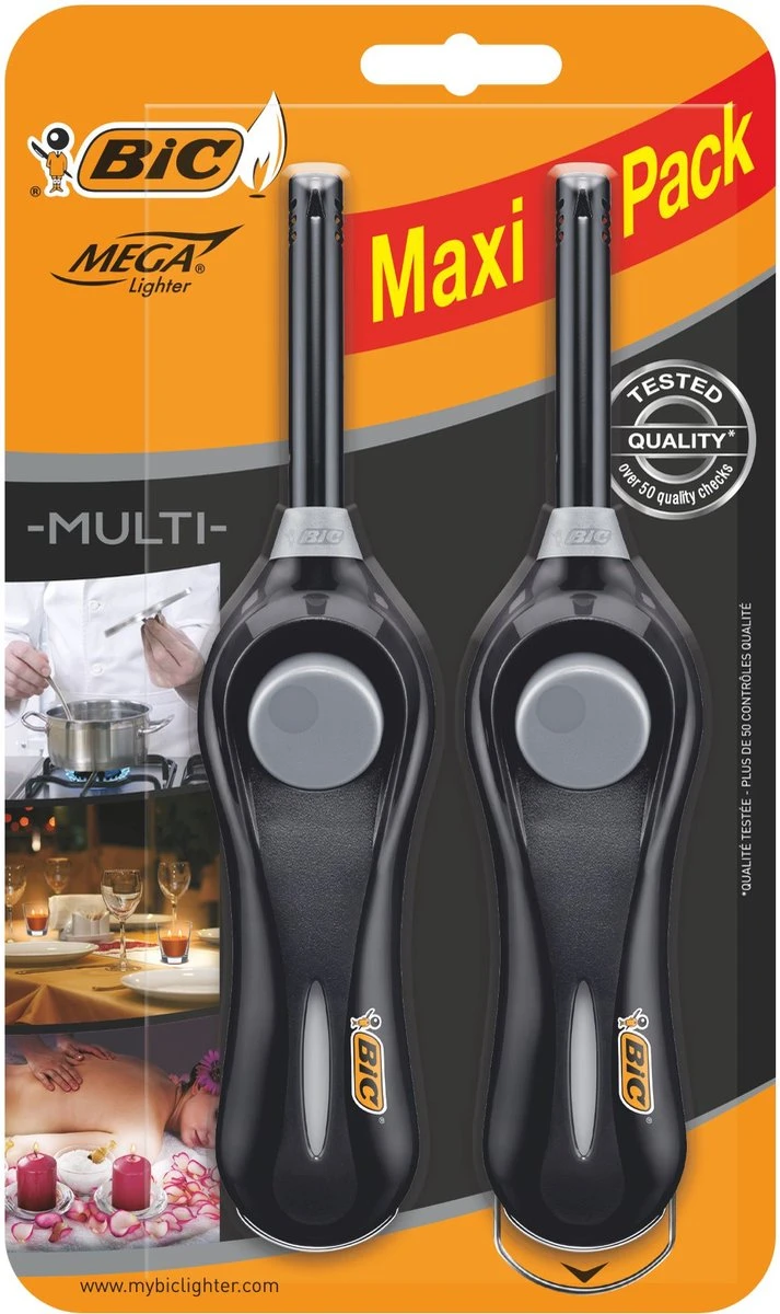 BIC Multifuntionele Aansteker Megalighter Voor Oa BBQ En Kaarsen - 2 Stuks - Lange Aanstekers - Kindveilig 1 BIC Multifuntionele Aansteker Megalighter Voor Oa BBQ En Kaarsen - 2 Stuks - Lange Aanstekers - Kindveilig