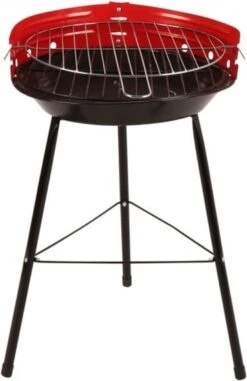 Houtskoolbarbecue Ø33 Cm | Verstelbare Grill BBQ | Halfopen | Zwart / Rood -Keukengrill Winkel 778x1200