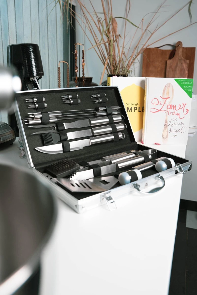 Sens Design BBQ Accesoires - 18 Delig - BBQ Gereedschapset Koffer 7 Sens Design BBQ Accesoires - 18 Delig - BBQ Gereedschapset Koffer - Afbeelding 7