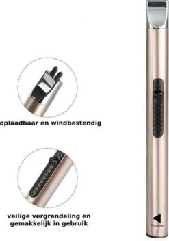 Oplaadbare Lange Elektrische Aansteker - Duurzame Plasma Aansteker - Inclusief Cadeauverpakking - BBQ - Kaarsen - Rose -Keukengrill Winkel 842x1200