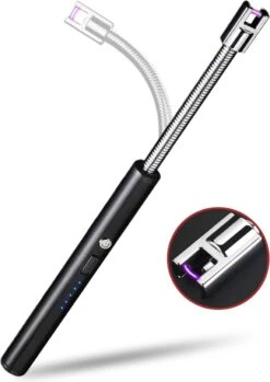 Dailygoods® Elektrische Aansteker - Plasma Aansteker - Oplaadbaar - Gift Set - Zwart -Keukengrill Winkel 849x1200