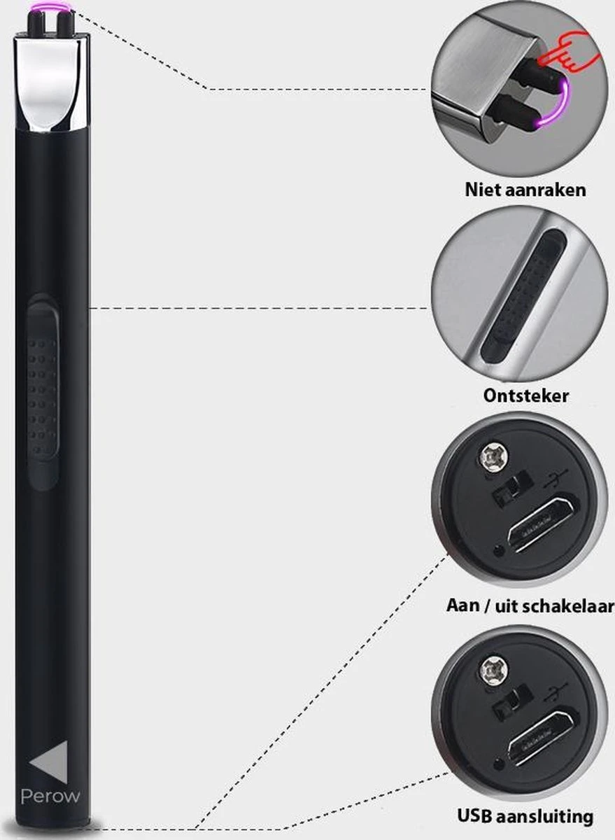 Oplaadbare Lange Elektrische Aansteker - Duurzame Plasma Aansteker - Inclusief Cadeauverpakking - BBQ - Kaarsen - Zwart 5 Oplaadbare Lange Elektrische Aansteker - Duurzame Plasma Aansteker - Inclusief Cadeauverpakking - BBQ - Kaarsen - Zwart - Afbeelding 5