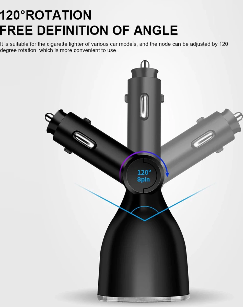 Auto Sigarettenaansteker Splitter - Losse Oplader - USB 2.0 A/USB 3.0 A 2 Poorten - Zwart - Snellader - Splitter - Auto Lader USB 5 Auto Sigarettenaansteker Splitter - Losse Oplader - USB 2.0 A/USB 3.0 A 2 Poorten - Zwart - Snellader - Splitter - Auto Lader USB - Afbeelding 5