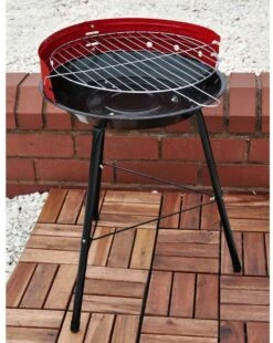 Houtskoolbarbecue Ø33 Cm | Verstelbare Grill BBQ | Halfopen | Zwart / Rood -Keukengrill Winkel 957x1200